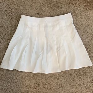 Trendy white tennis skirt